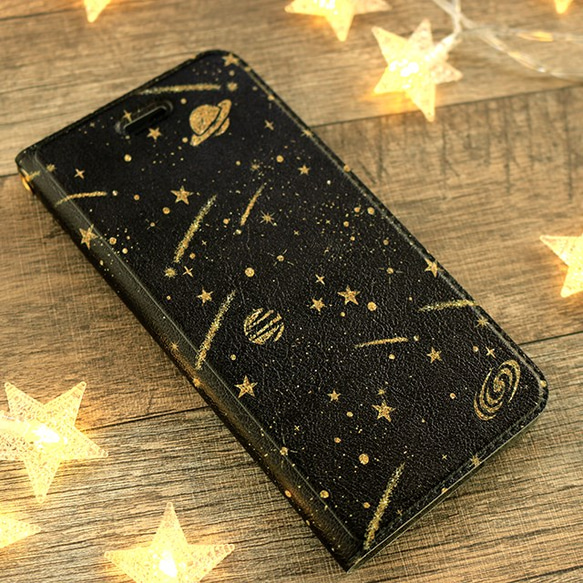 ベルトなし iPhone 手帳型スマホケース【shooting star】 4枚目の画像