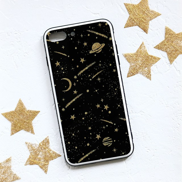 iPhone ガラス スマホケース【shooting star】 1枚目の画像