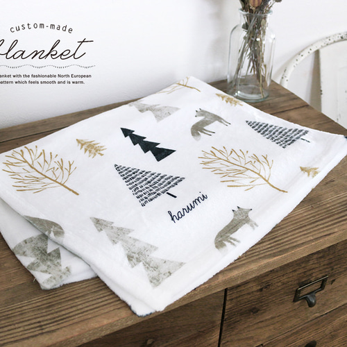 オーダーメイド＊名入れブランケット【 北欧 wood&fox 】 その他