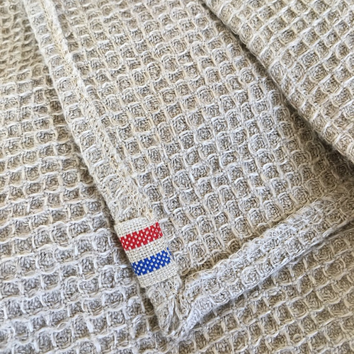 リネンのキッチンクロス＊4枚set＊ワッフルリネン＊亜麻色(再販