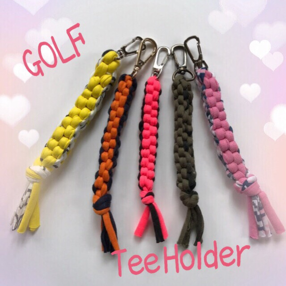 GOLF ティーホルダー  ピンク×ドット 2枚目の画像