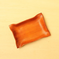 アンティークチックなレザートレイ【名入れ可】ミニトレイ ヌメ革を手染めしました ブラウン・茶色 2枚目の画像