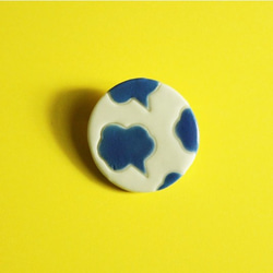磁器ブロー　丸　フキダシ　ブルー 1枚目の画像