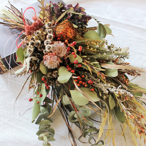 お正月フレッシュスワッグ NORIFLOWER ハンドメイド・手芸 お正月フレッシュスワッグ