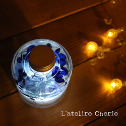 ハーバリウムライト・フロラージュ☆ロイヤルブルー/LEDライト 5枚目の画像