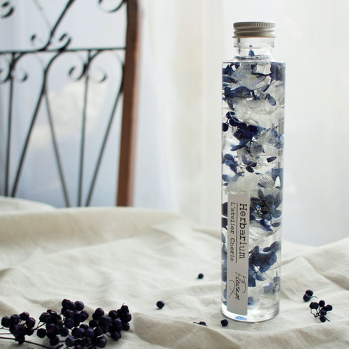 ハーバリウム・フロラージュ☆アイスブルー ハーバリウム・植物標本 L