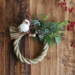 お正月飾り☆スワッグにもなるしめ縄飾りSサイズ#04 しめ縄・しめ飾り