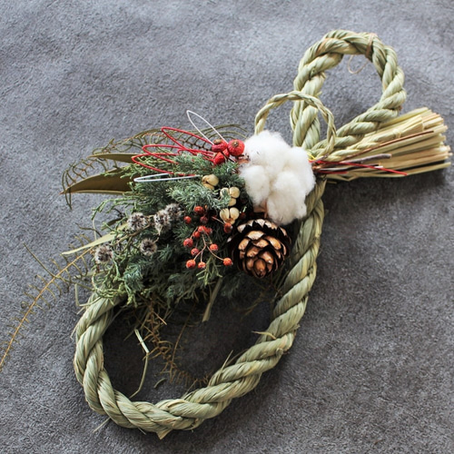 2020スワッグになるしめ縄飾り#02☆お正月飾り☆ドライフラワー しめ縄