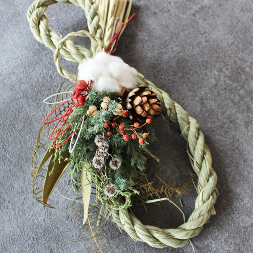 2020スワッグになるしめ縄飾り#02☆お正月飾り☆ドライフラワー しめ縄