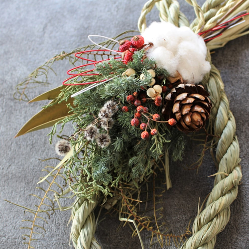 2020スワッグになるしめ縄飾り#02☆お正月飾り☆ドライフラワー しめ縄