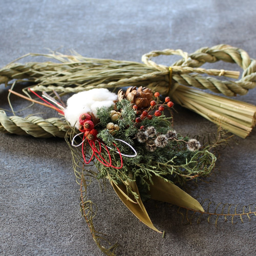29しめ飾りしめ縄正月飾りドライフラワー インテリア 雑貨 スワッグ