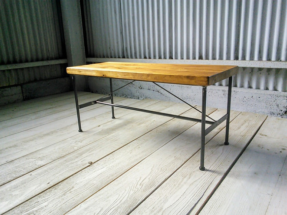 【テーブルセット】アイアン ウッド ダイニングテーブル セット　A 4枚目の画像