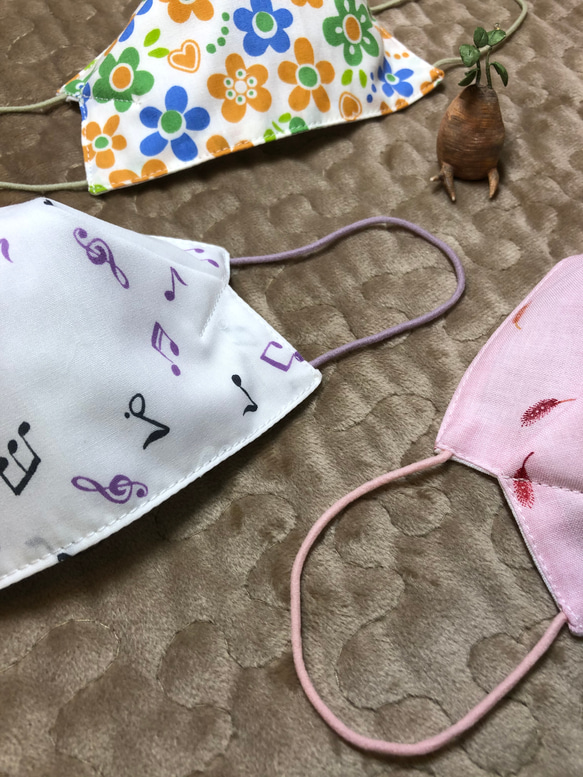 3枚セット　小学校高学年　さらし立体マスク　ガールズc 1枚目の画像