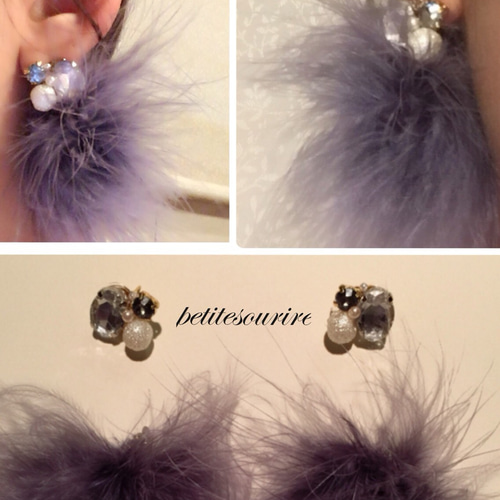 再再販！ミンクファーキャッチピアス ピアス（その他） petite sourire 