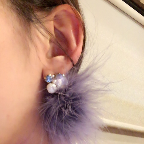再再販！ミンクファーキャッチピアス ピアス（その他） petite sourire 