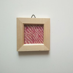 再販　北欧風ホームスパンの手織りミニフレーム　E 1枚目の画像