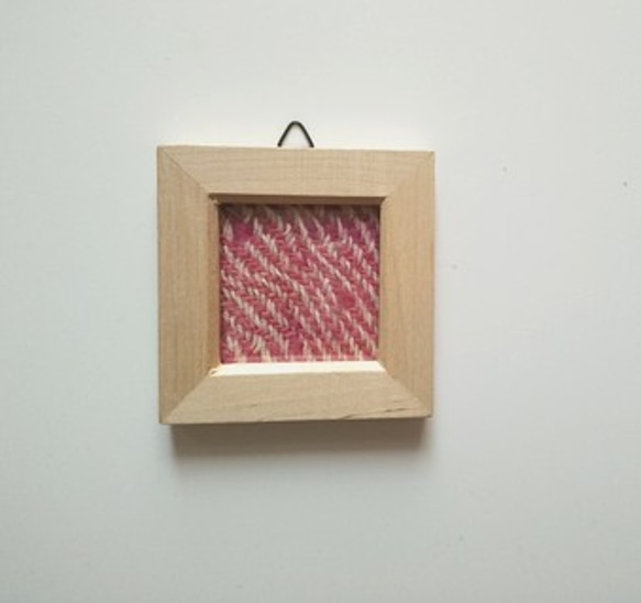 再販　北欧風ホームスパンの手織りミニフレーム　E 1枚目の画像