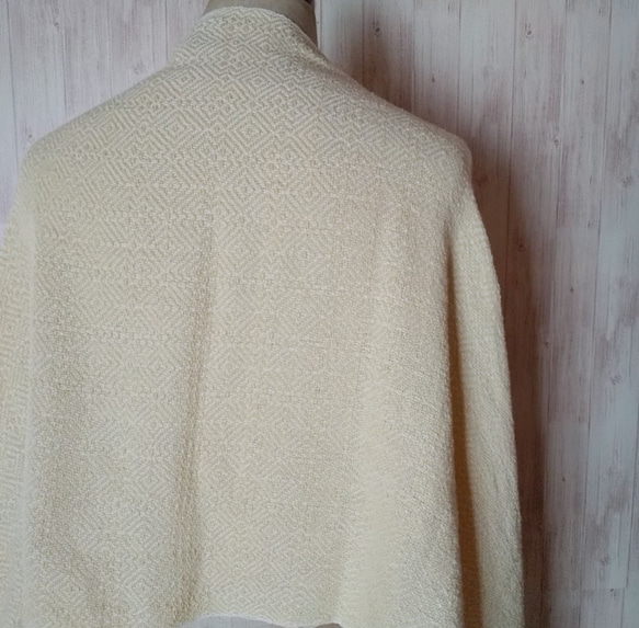 手織り　ミモザカラーの大人上品なシルクコットンストール 