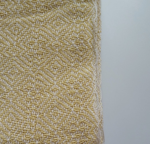 手織り　ミモザカラーの大人上品なシルクコットンストール 