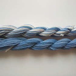 刺し子糸、編み物、織物にも♪草木染め糸　インド藍染　はっきりめのグラデーション　綿　コットン　 3枚目の画像