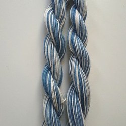 ２種類グラデーション刺し子糸、編み物、織物にも♪草木染め糸　インド藍染　　綿　コットン　 4枚目の画像