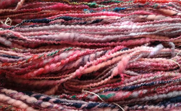 手染め羊毛　オリジナル手紡ぎ糸　レインボー染糸 コイルヤーン 44g　644 3枚目の画像