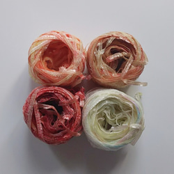 糸の福袋　レインボー染め    キラキラ☆ラッセルヤーン４色　まとめて約80g　B 2枚目の画像