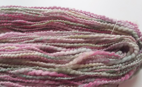 手染め羊毛　オリジナル手紡ぎ糸　レインボー染 コイルヤーン 38g　616 3枚目の画像