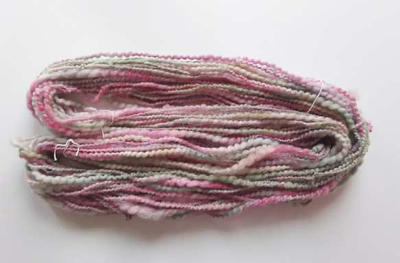 手染め羊毛　オリジナル手紡ぎ糸　レインボー染 コイルヤーン 38g　616 4枚目の画像