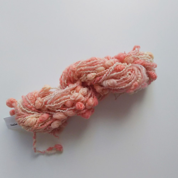 手染め羊毛　オリジナル手紡ぎ糸　レインボー染つぶつぶヤーン 24g　714 1枚目の画像