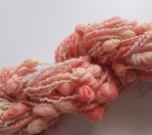 手染め羊毛　オリジナル手紡ぎ糸　レインボー染つぶつぶヤーン 24g　714 2枚目の画像
