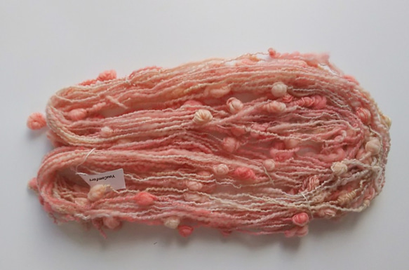 手染め羊毛　オリジナル手紡ぎ糸　レインボー染つぶつぶヤーン 24g　714 4枚目の画像