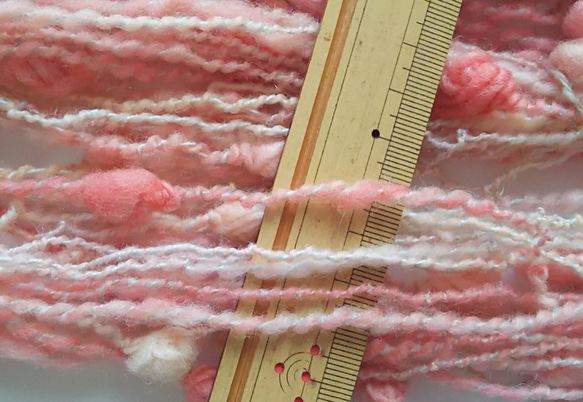手染め羊毛　オリジナル手紡ぎ糸　レインボー染つぶつぶヤーン 24g　714 5枚目の画像