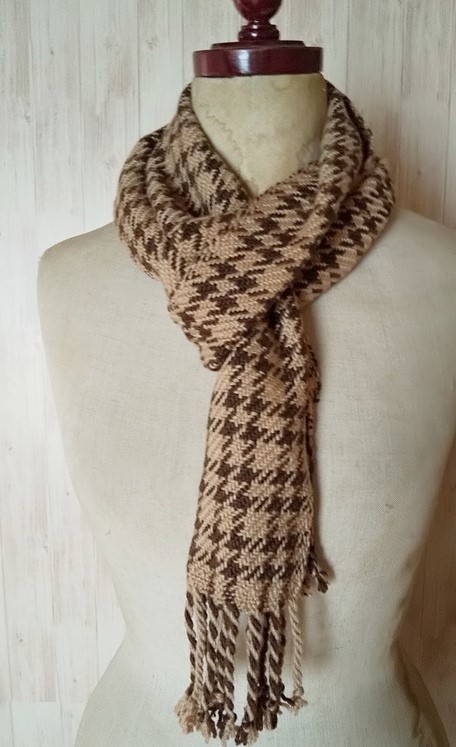 光沢が上品なシルクカシミヤチェックマフラー　934