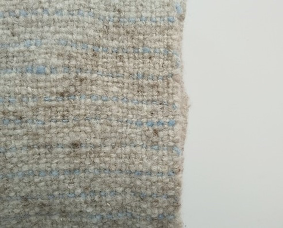 ホームスパン　草木染　ふっくらあったか手織りミニマフラー　藍染めストライプ　913 7枚目の画像