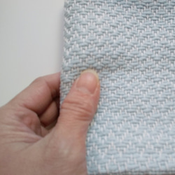 手織りハンカチ　汗をしっかり吸収してくれるコットンハンカチ　アクアブルー　 2枚目の画像