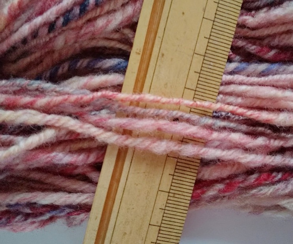 手染め羊毛　オリジナル手紡ぎ糸　レインボー染糸 双糸 46g　821 4枚目の画像
