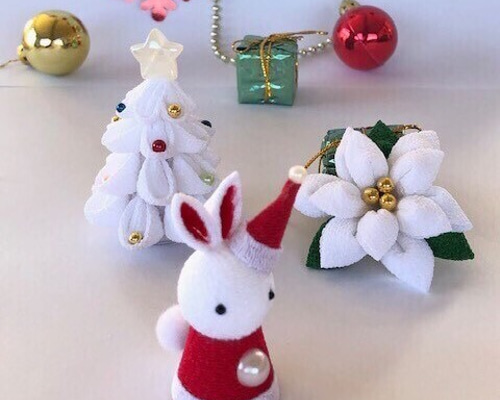 ハンドメイド❣️MerryXmas❣️詰め細工のうさぎサンタさん♡フラワーアレンジ ハンドメイド❣️MerryXmas❣️詰め細工のうさぎサンタさん♡フラワー