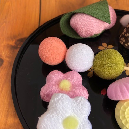 和菓子 桜餅 豆大福 落雁 団子 うさぎ たい焼き お茶 つまみ細工