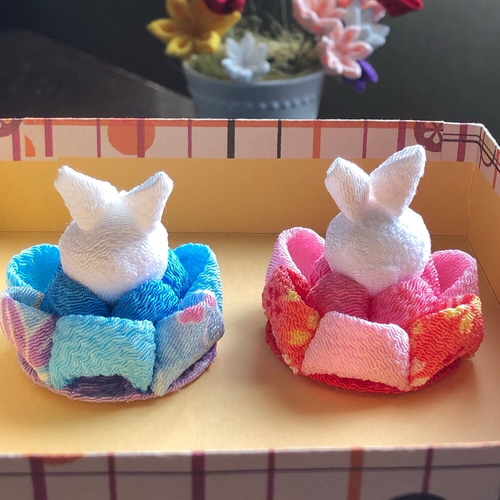 桜とちりめん細工のお雛様2段飾り♡桃の節句♡ひな祭り♡雛人形