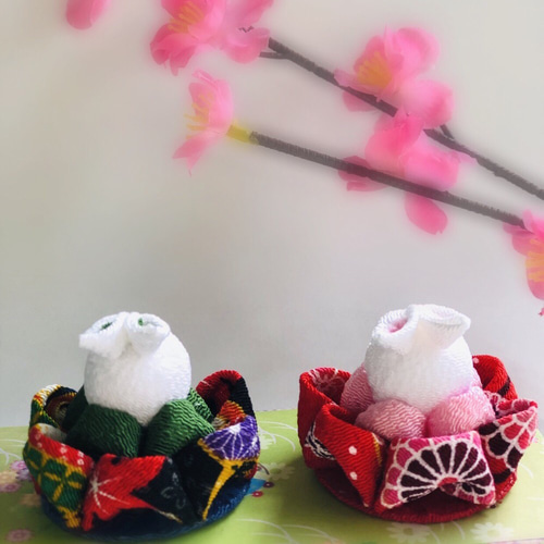 ② うさぎ お雛様 ちりめん細工 桃の節句 ひなまつり おひなさま