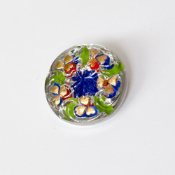 クローバー柄のチェコガラスボタン 1枚目の画像