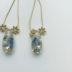 【受注生産】blue stone drop chain pierce 2枚目の画像