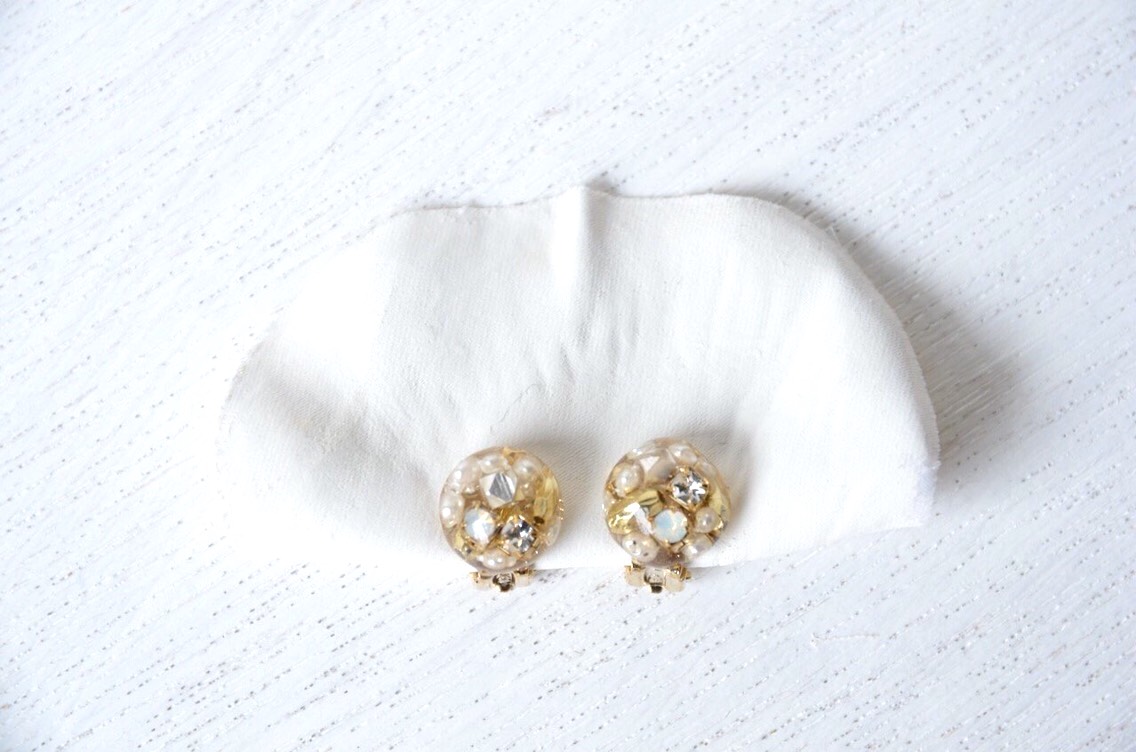 【受注生産】petit pearl×crystal earring