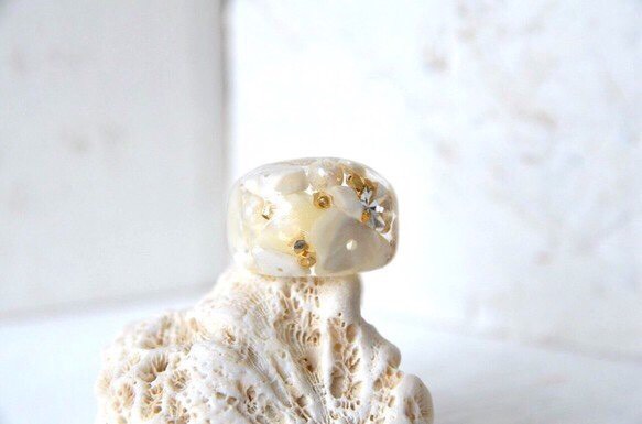 【受注生産】white stone ring
