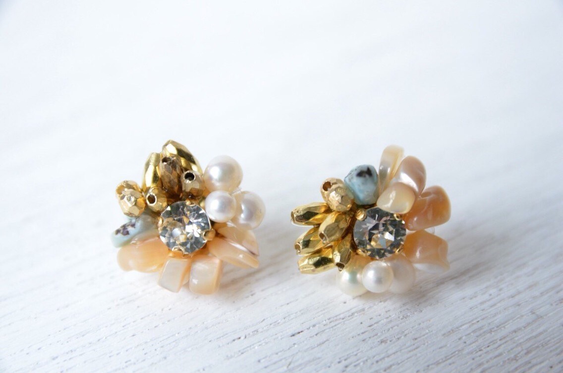 【受注生産】pink gold crystal Pierce＆earring
