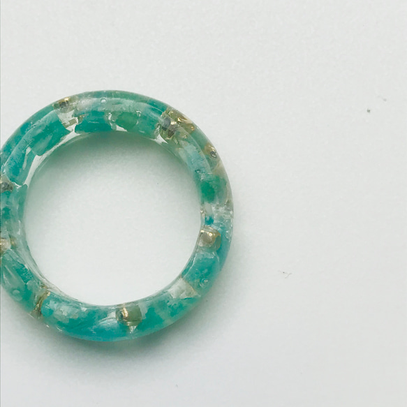 【受注生産】 green stone ring 2枚目の画像