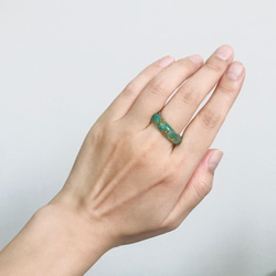 【受注生産】 green stone ring 3枚目の画像