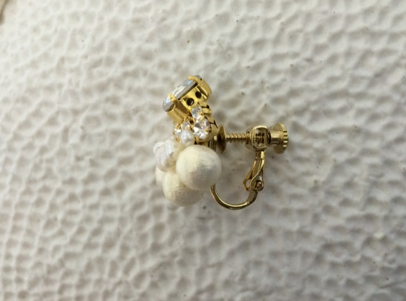 【受注生産】triangle pearl  earing 3枚目の画像