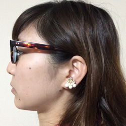 【受注生産】triangle pearl  earing 5枚目の画像